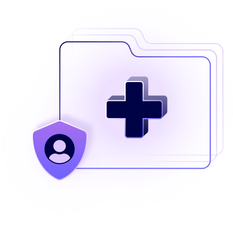 Easy implementation management illustration Feroot, shield icon for healthdata-shield page security tools.