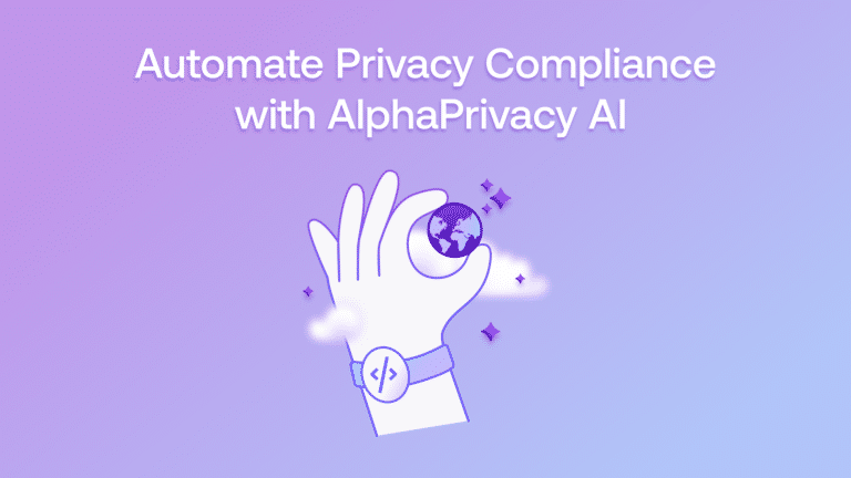 A hand holding a secure globe, symbolizing automated global privacy compliance with AI technology.