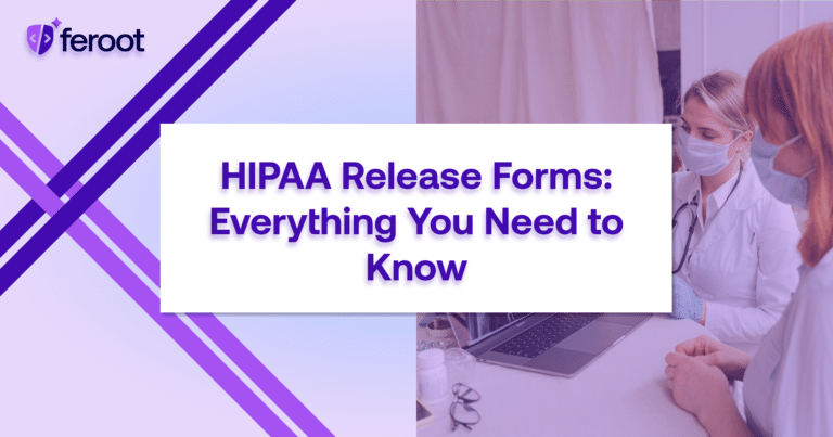 A healthcare provider and patient wearing masks during a consultation, symbolizing the importance of HIPAA release forms in protecting medical privacy.