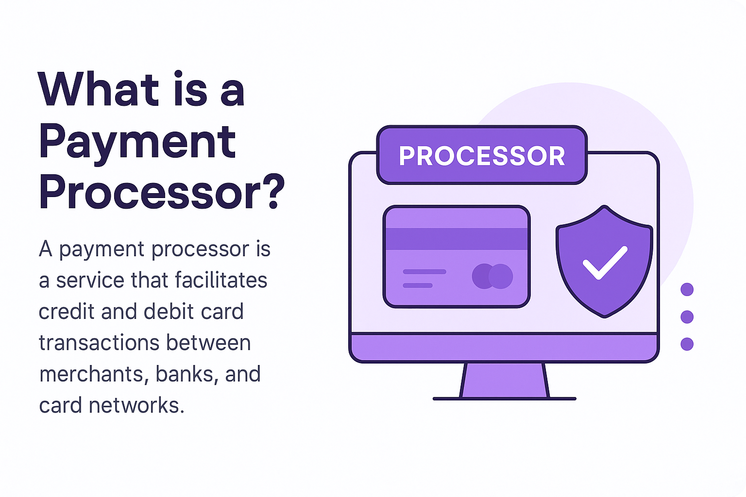 A secure payment processor interface on a computer screen, symbolizing the facilitation of credit and debit card transactions.