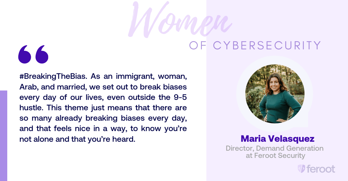 #BreakingtheBias. As an immigrant, woman, Arab, and married, we set out to break bases every day of our lives, even outside the 9-5 hustle. This theme just means that there are so many already breaking biases every day, and that feels nice in a way, to know you're not alone and that you're heard.